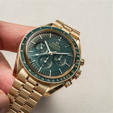 omega speedmaster moonwatch gold|omega speedmaster 18k gold.